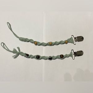 Macrame Pacifier Clip Set